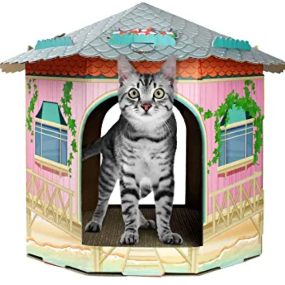Beach Cottage American Cat Club Cat House Cat Scratcher Catnip Included